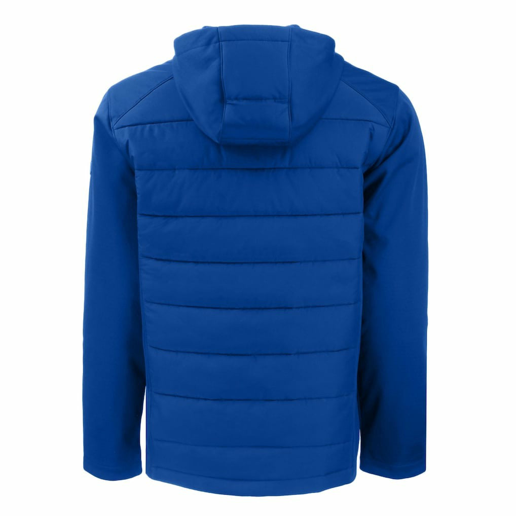 New York Giants Cutter & Buck Helmet Evoke Hybrid Eco Softshell Recycled Full-Zip Hoodie Jacket Royal