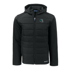 Philadelphia Eagles Cutter & Buck Helmet Evoke Hybrid Eco Softshell Recycled Full-Zip Hoodie Jacket Black