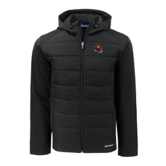 Washington Commanders Cutter & Buck Helmet Evoke Hybrid Eco Softshell Recycled Full-Zip Hoodie Jacket Black