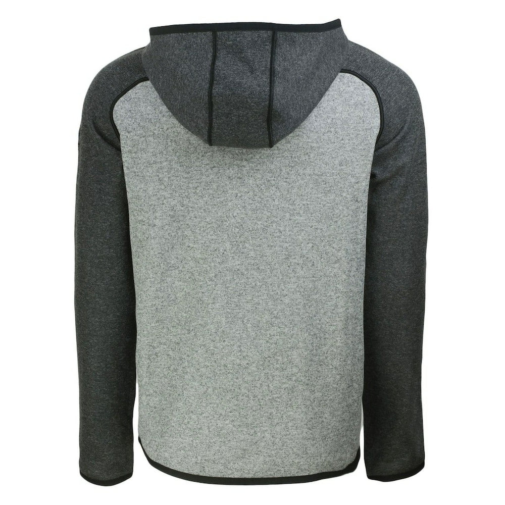 Denver Broncos Cutter & Buck Helmet Mainsail Sweater-Knit Full-Zip Hoodie Heather Gray/Heather Charcoal