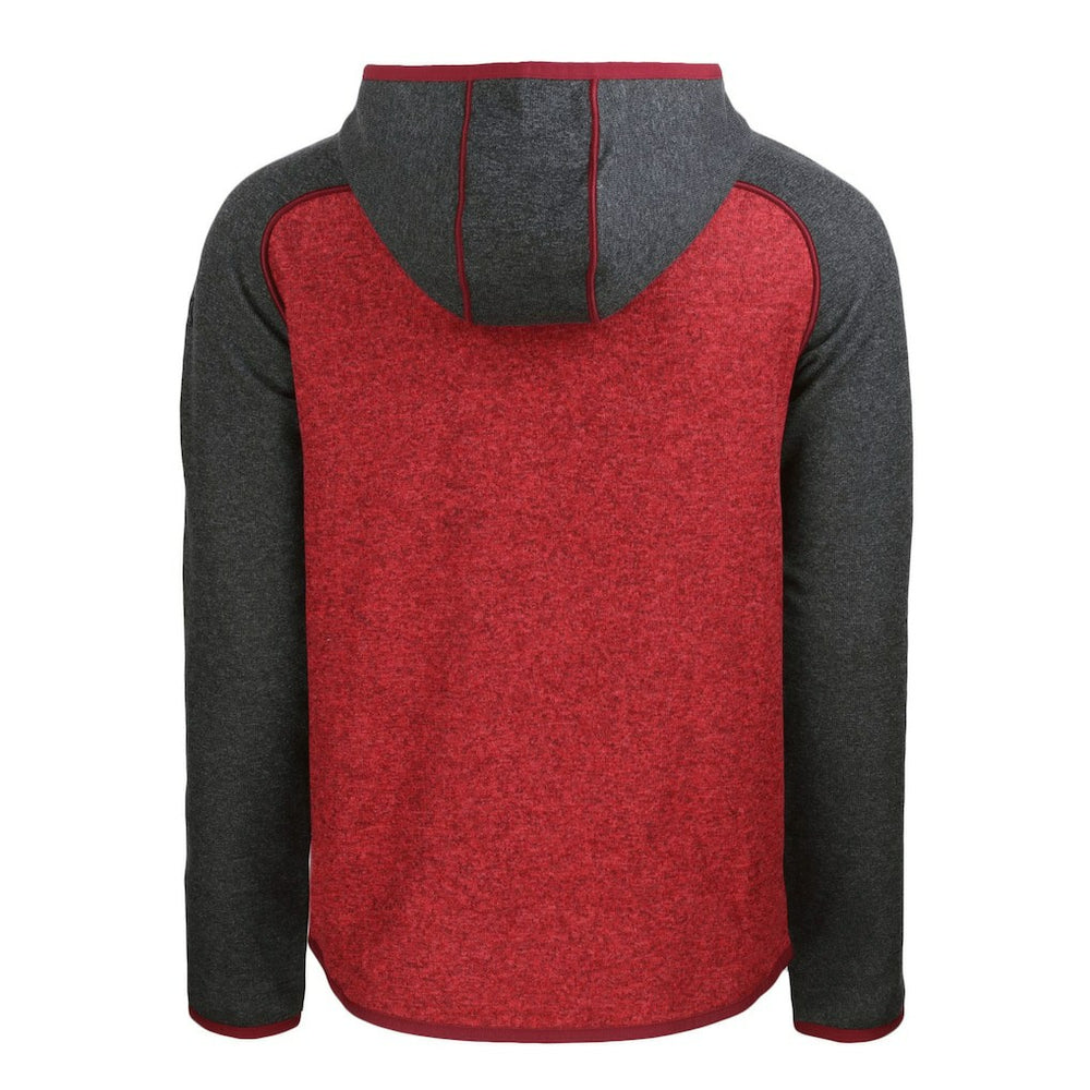 Kansas City Chiefs Cutter & Buck Helmet Mainsail Sweater-Knit Full-Zip Hoodie Heather Red/Heather Charcoal