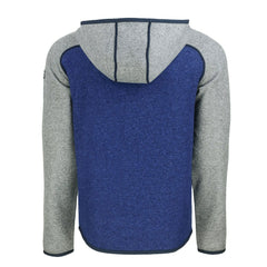 New York Giants Cutter & Buck Helmet Mainsail Sweater-Knit Full-Zip Hoodie Royal/Heather Gray