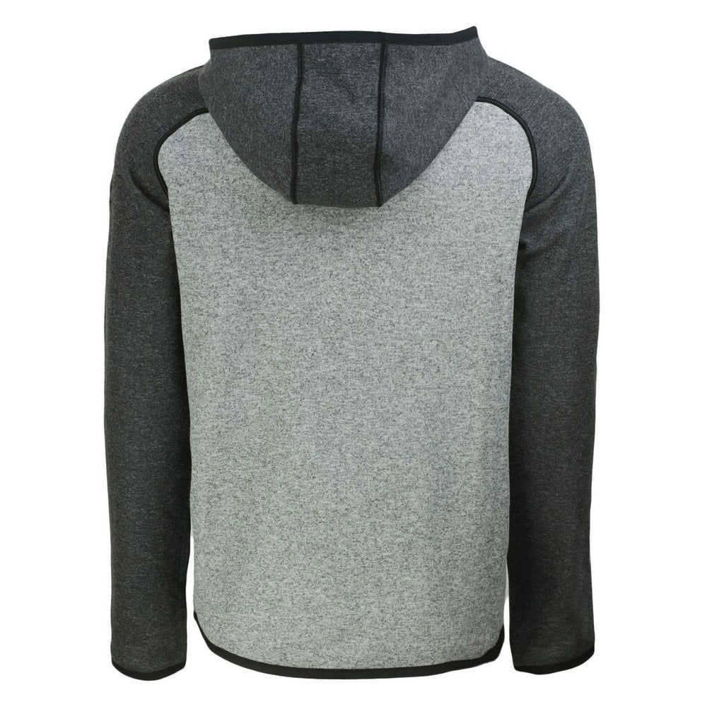 Pittsburgh Steelers Cutter & Buck Helmet Mainsail Sweater-Knit Full-Zip Hoodie Heather Gray/Heather Charcoal