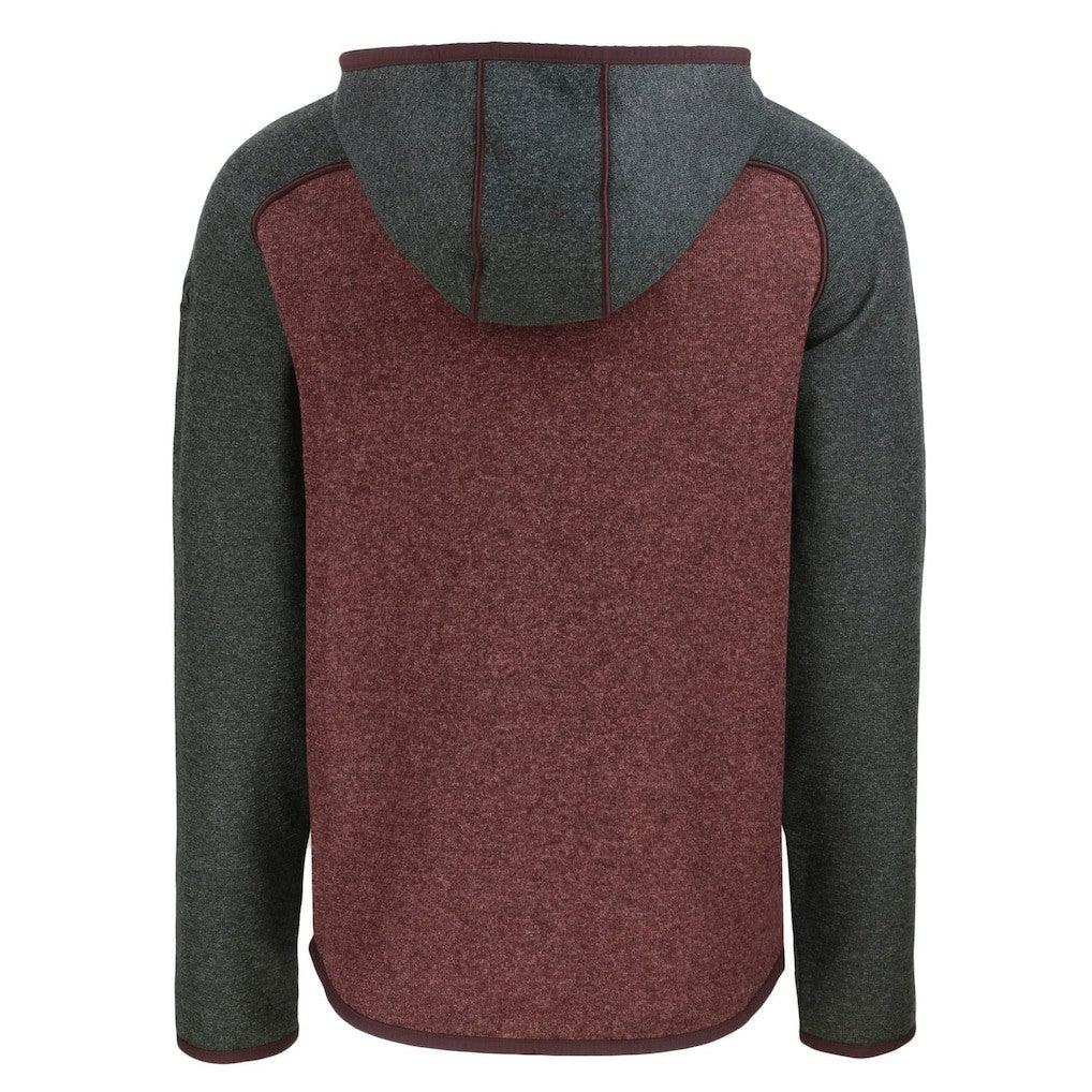 Washington Commanders Cutter & Buck Helmet Mainsail Sweater-Knit Full-Zip Hoodie Burgundy/Heather Charcoal