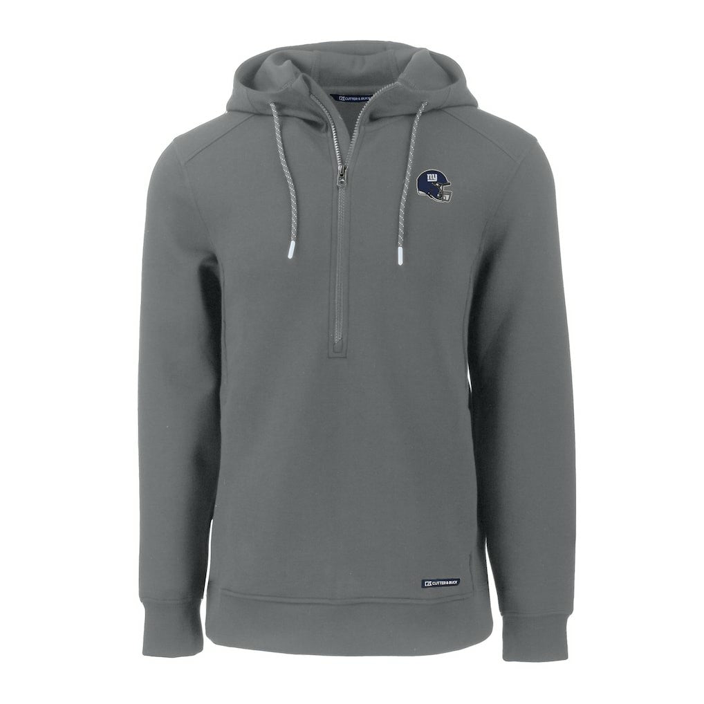 New York Giants Cutter & Buck Helmet Roam Eco Half-Zip Recycled Pullover Hoodie Gray