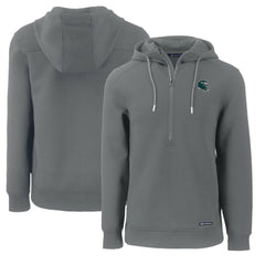 Philadelphia Eagles Cutter & Buck Helmet Roam Eco Half-Zip Recycled Pullover Hoodie Gray