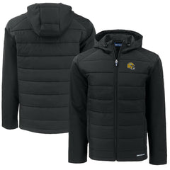 Green Bay Packers Cutter & Buck Helmet Big & Tall Evoke Hybrid Eco Softshell Recycled Full-Zip Jacket Black