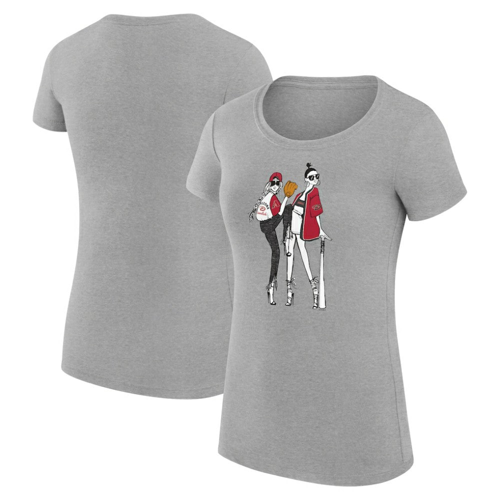 Arizona Diamondbacks G-III 4Her by Carl Banks Women's Super-Slim Fit Lightweight Baseball Girls T-Shirt - Heather Gray - MLB on Sale