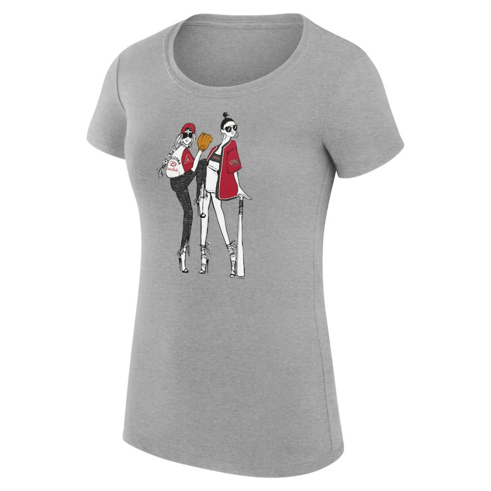 Arizona Diamondbacks G-III 4Her by Carl Banks Women's Super-Slim Fit Lightweight Baseball Girls T-Shirt - Heather Gray - MLB on Sale