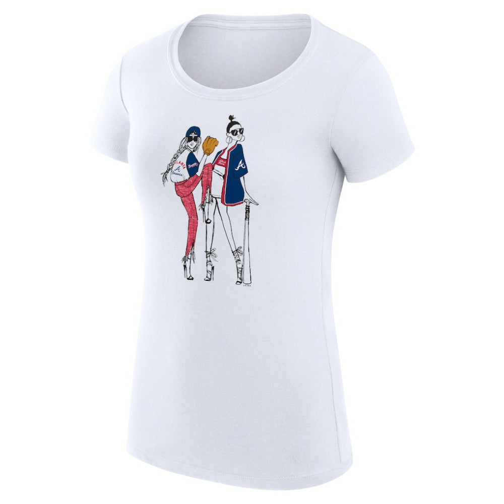 Atlanta Braves G-III 4Her by Carl Banks Women's Super-Slim Fit Lightweight Baseball Girls T-Shirt - White - MLB Online