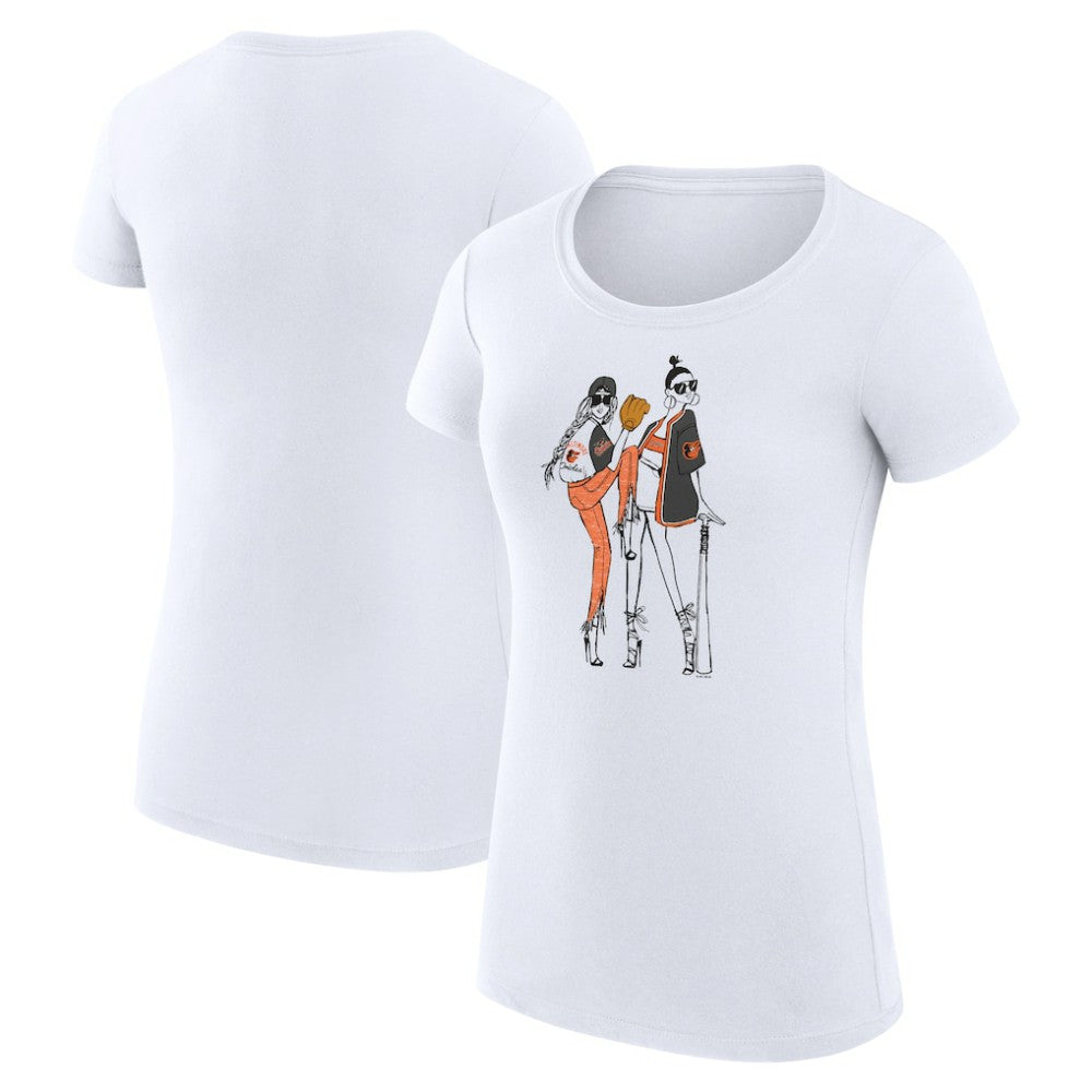 Baltimore Orioles G-III 4Her by Carl Banks Women's Super-Slim Fit Lightweight Baseball Girls T-Shirt - White - MLB Online