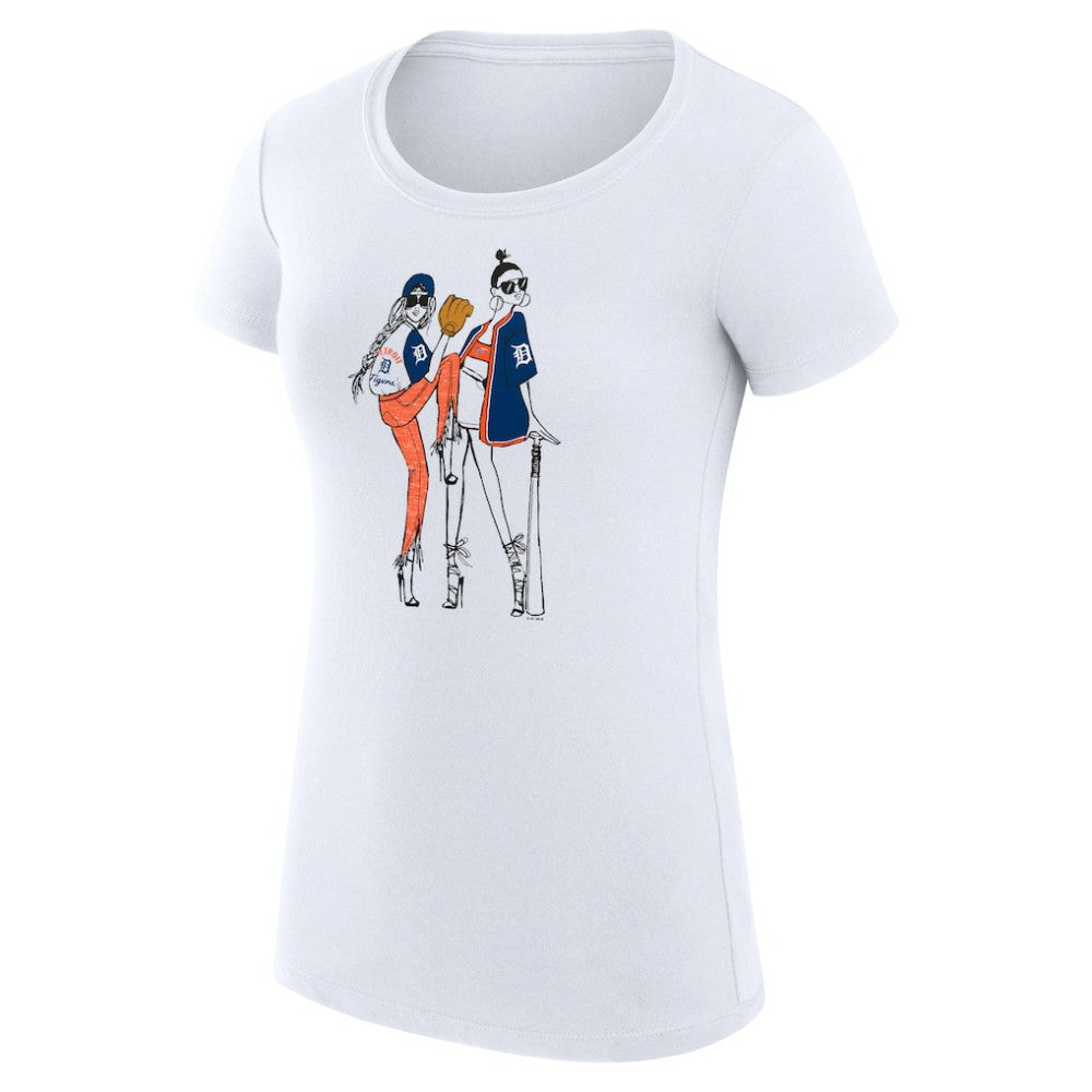 Detroit Tigers G-III 4Her by Carl Banks Women's Super-Slim Fit Lightweight Baseball Girls T-Shirt - White - MLB Online