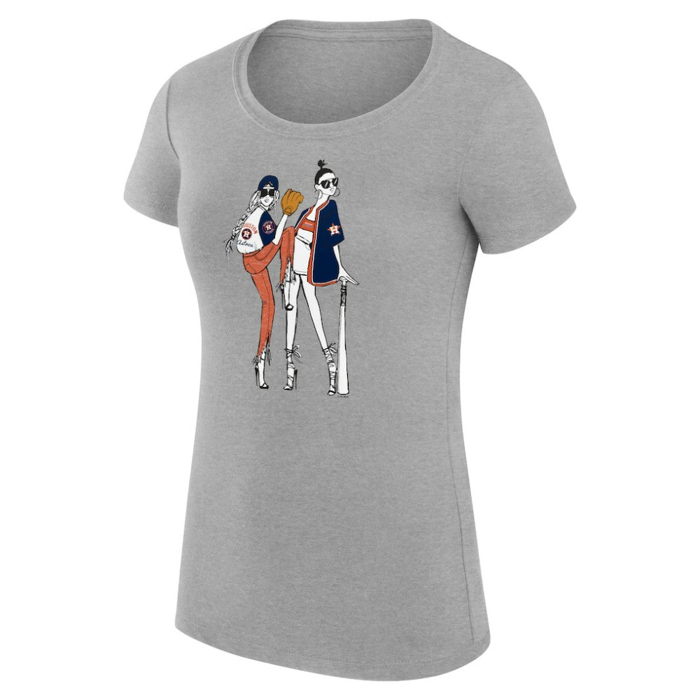 Houston Astros G-III 4Her by Carl Banks Women's Super-Slim Fit Lightweight Baseball Girls T-Shirt - Heather Gray - MLB on Sale