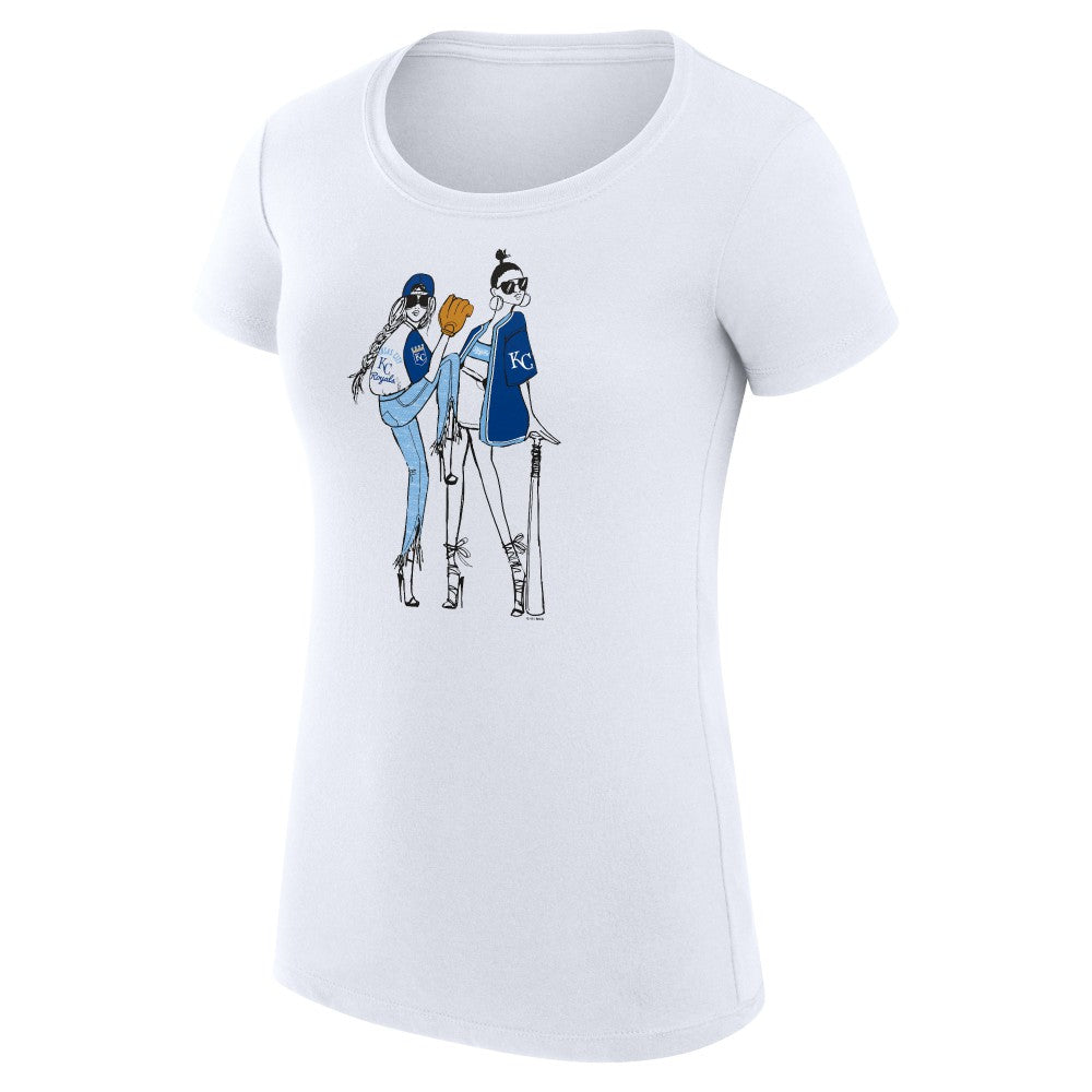 Kansas City Royals G-III 4Her by Carl Banks Women's Super-Slim Fit Lightweight Baseball Girls T-Shirt - White - MLB on Sale