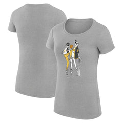 Pittsburgh Pirates G-III 4Her by Carl Banks Women's Super-Slim Fit Lightweight Baseball Girls T-Shirt - Heather Gray - MLB Lifestyle