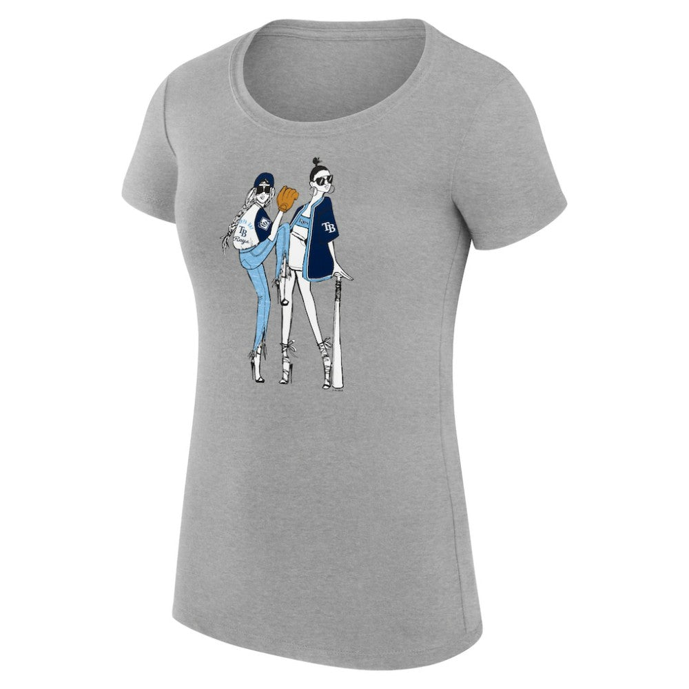 Tampa Bay Rays G-III 4Her by Carl Banks Women's Super-Slim Fit Lightweight Baseball Girls T-Shirt - Heather Gray - MLB Online