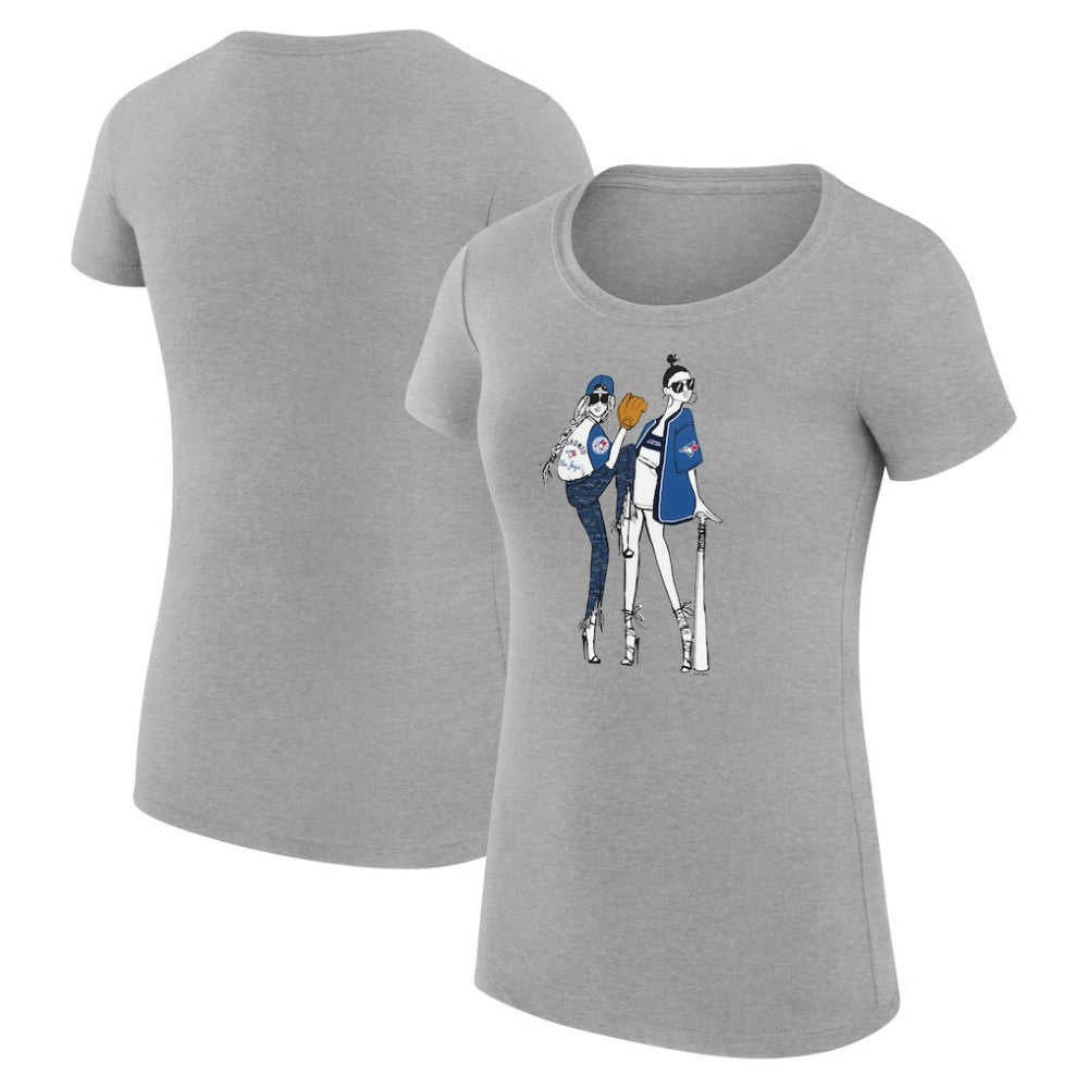 Toronto Blue Jays G-III 4Her by Carl Banks Women's Super-Slim Fit Lightweight Baseball Girls T-Shirt - Heather Gray - MLB Online