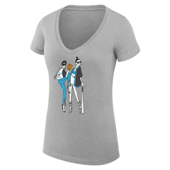 Miami Marlins G-III 4Her by Carl Banks Women's Super-Slim Fit Lightweight Baseball V-Neck T-Shirt - Heather Gray - MLB on Sale