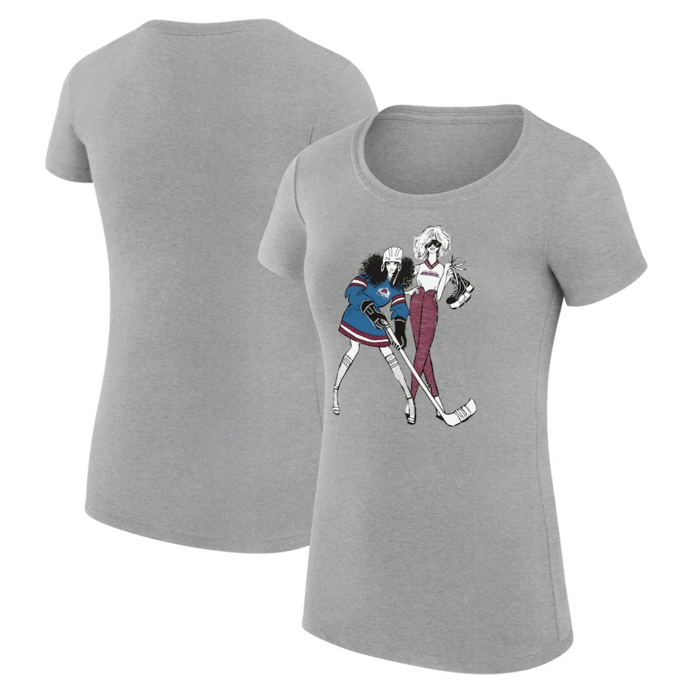 Colorado Avalanche G-III 4Her by Carl Banks Women's Super-Slim Fit Lightweight Hockey Girls T-Shirt - Heather Gray - NHL 200632780