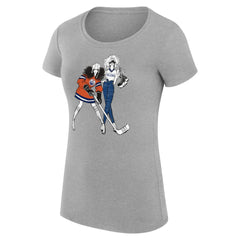 Edmonton Oilers G-III 4Her by Carl Banks Women's Super-Slim Fit Lightweight Hockey Girls T-Shirt - Heather Gray - NHL 200632787