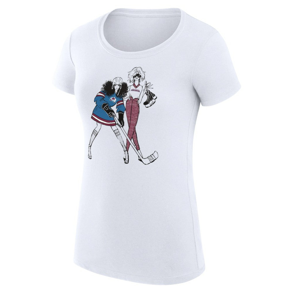 Colorado Avalanche G-III 4Her by Carl Banks Women's Super-Slim Fit Lightweight Hockey Girls T-Shirt - White - NHL 200632796