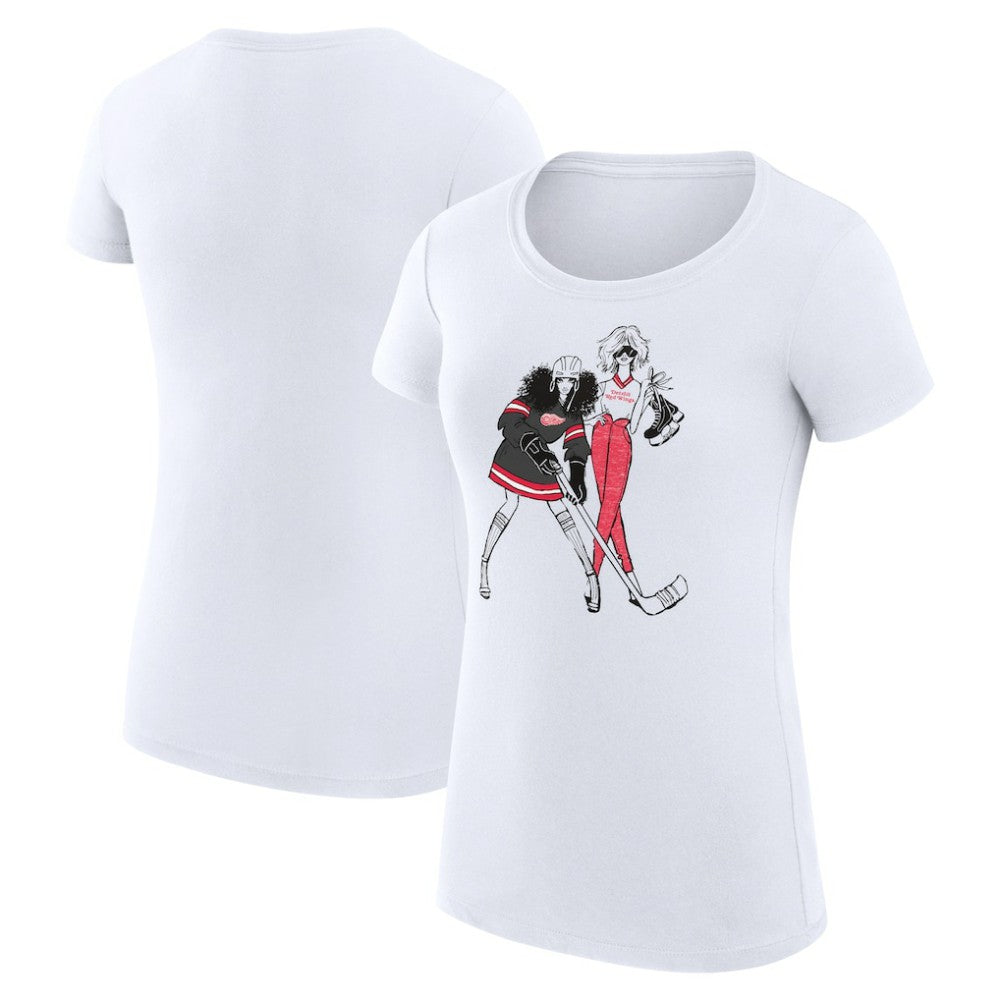 Detroit Red Wings G-III 4Her by Carl Banks Women's Super-Slim Fit Lightweight Hockey Girls T-Shirt - White - NHL 200632802