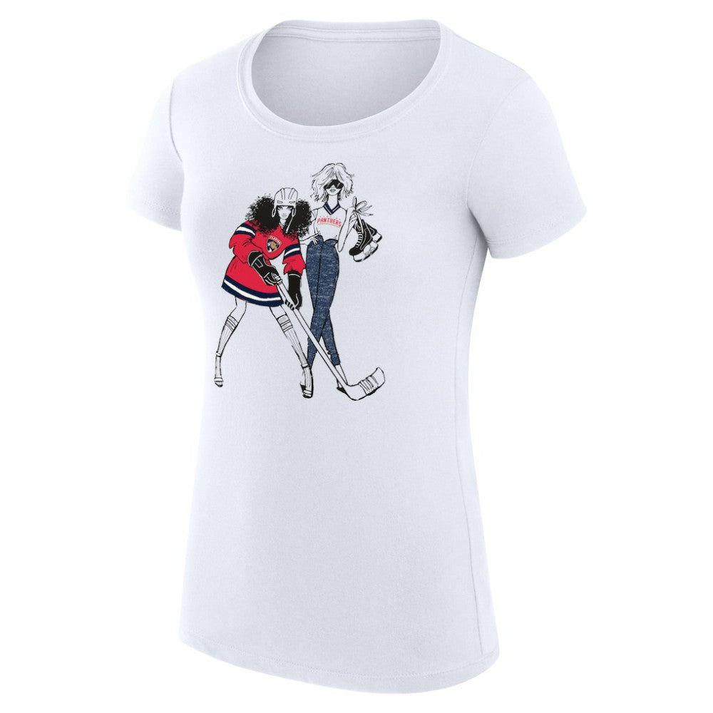 Florida Panthers G-III 4Her by Carl Banks Women's Super-Slim Fit Lightweight Hockey Girls T-Shirt - White - NHL 200632806