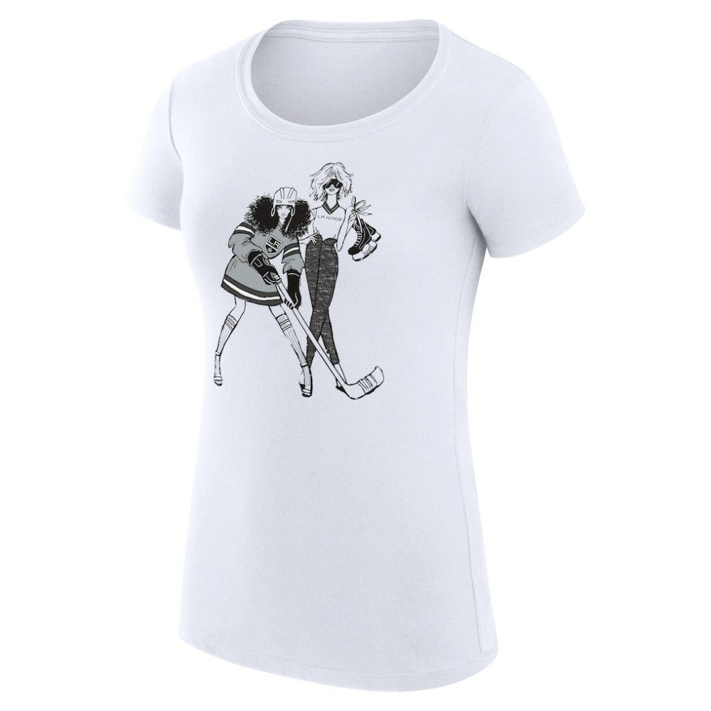 Los Angeles Kings G-III 4Her by Carl Banks Women's Super-Slim Fit Lightweight Hockey Girls T-Shirt - White - NHL 200632808