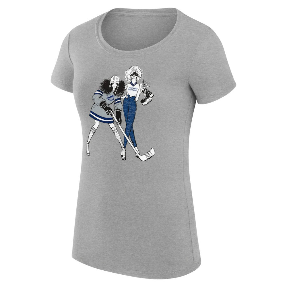 Tampa Bay Lightning G-III 4Her by Carl Banks Women's Super-Slim Fit Lightweight Hockey Girls T-Shirt - Heather Gray - NHL 200632821