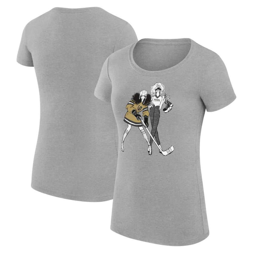 Vegas Golden Knights G-III 4Her by Carl Banks Women's Super-Slim Fit Lightweight Hockey Girls T-Shirt - Heather Gray - NHL 200632827