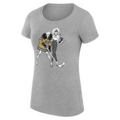 Vegas Golden Knights G-III 4Her by Carl Banks Women's Super-Slim Fit Lightweight Hockey Girls T-Shirt - Heather Gray - NHL 200632827