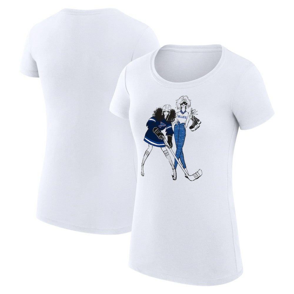 St. Louis Blues G-III 4Her by Carl Banks Women's Super-Slim Fit Lightweight Hockey Girls T-Shirt - White - NHL 200632830
