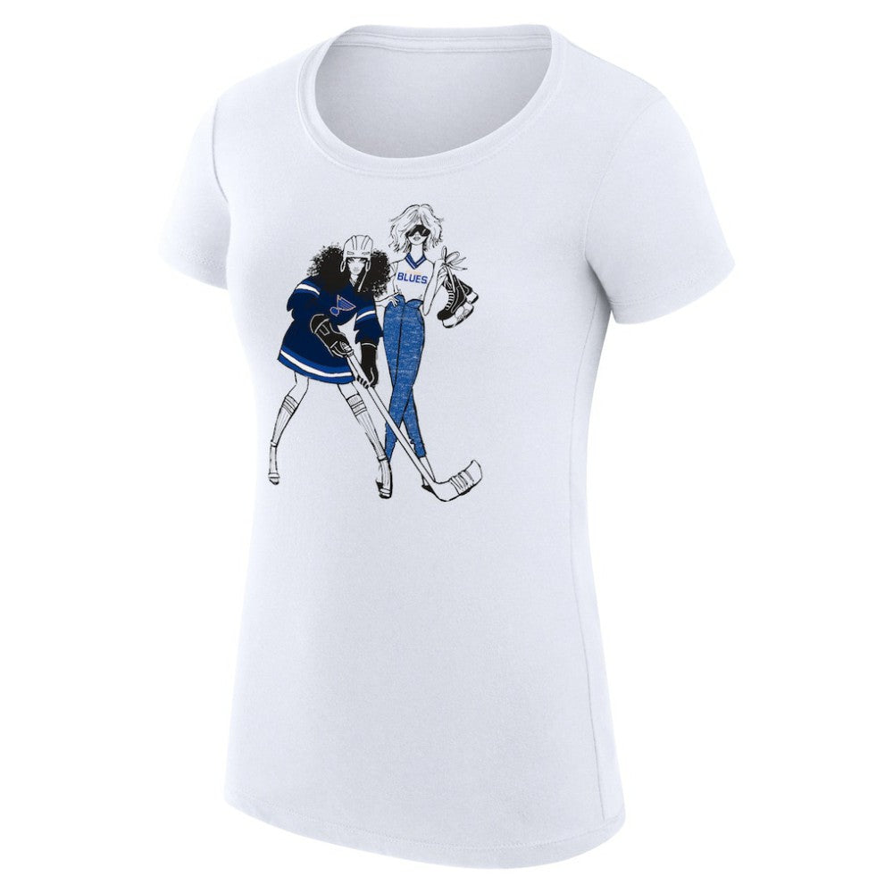 St. Louis Blues G-III 4Her by Carl Banks Women's Super-Slim Fit Lightweight Hockey Girls T-Shirt - White - NHL 200632830