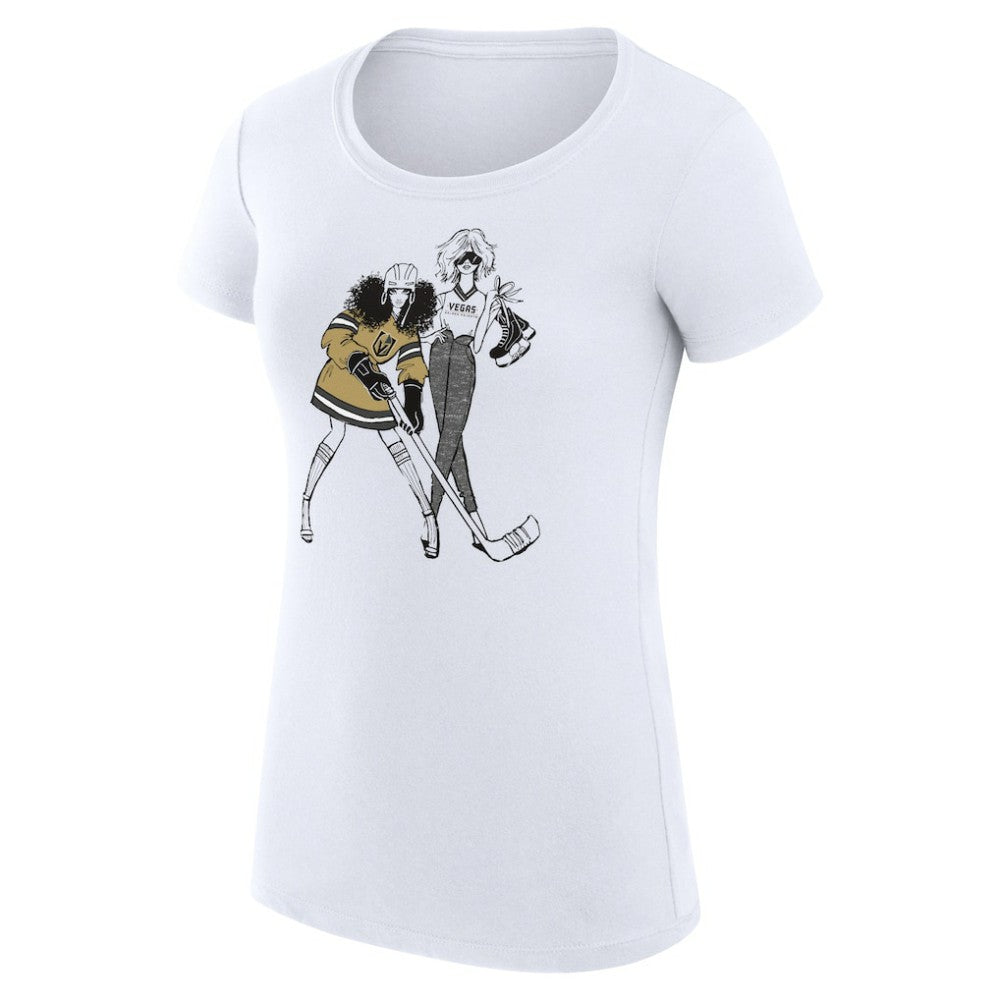 Vegas Golden Knights G-III 4Her by Carl Banks Women's Super-Slim Fit Lightweight Hockey Girls T-Shirt - White - NHL 200632835