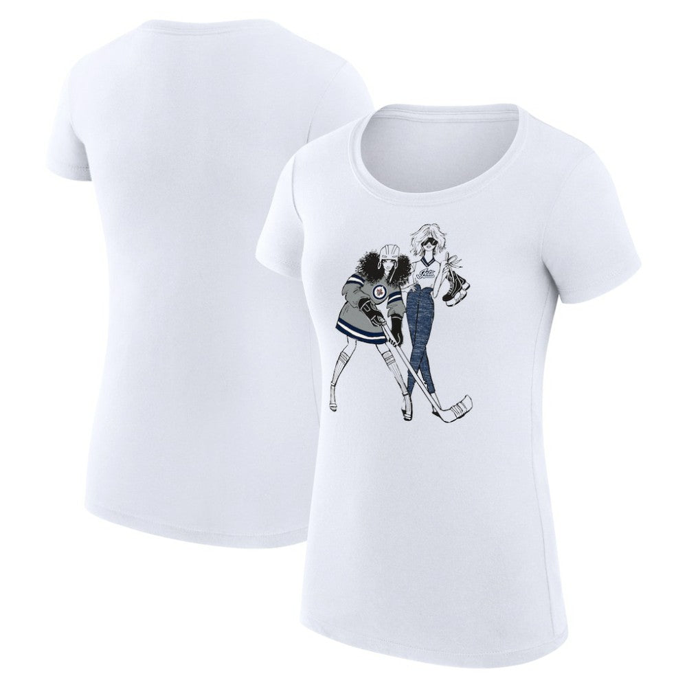 Winnipeg Jets G-III 4Her by Carl Banks Women's Super-Slim Fit Lightweight Hockey Girls T-Shirt - White - NHL 200632837