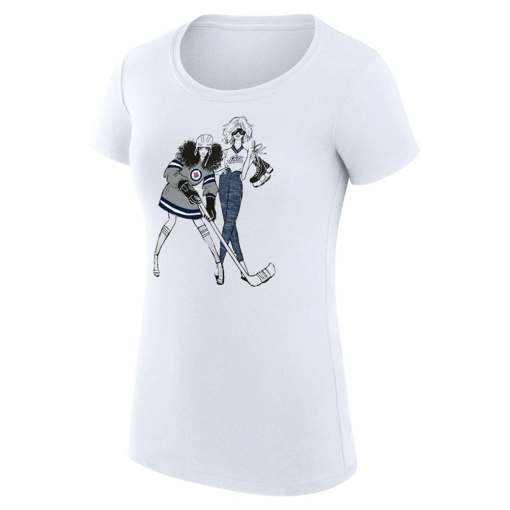 Winnipeg Jets G-III 4Her by Carl Banks Women's Super-Slim Fit Lightweight Hockey Girls T-Shirt - White - NHL 200632837