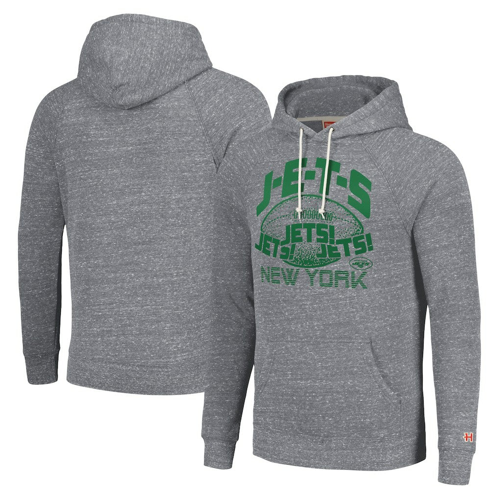 New York Jets Homage Unisex Hyperlocal Raglan Pullover Hoodie Gray