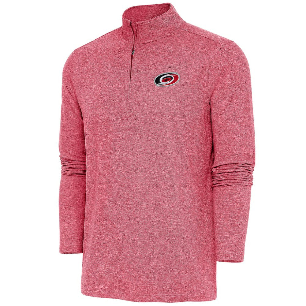Carolina Hurricanes Antigua Hunk Quarter-Zip Pullover Top - Heather Red - NHL 200640571
