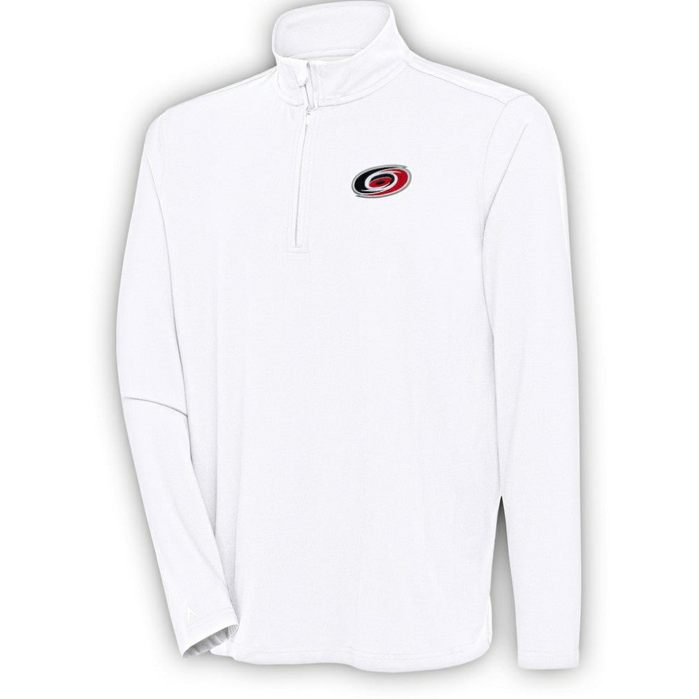 Carolina Hurricanes Antigua Hunk Quarter-Zip Pullover Top - White - NHL 200640573