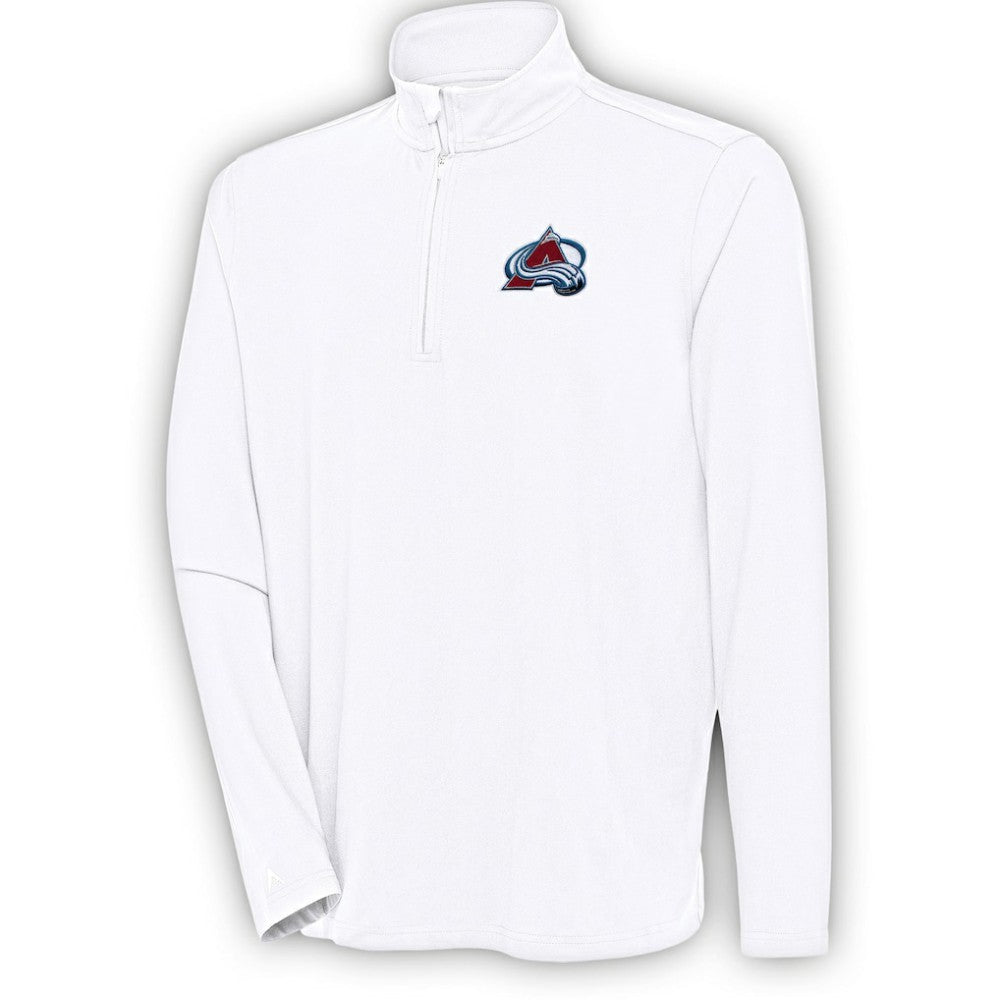Colorado Avalanche Antigua Hunk Quarter-Zip Pullover Top - White - NHL 200640589