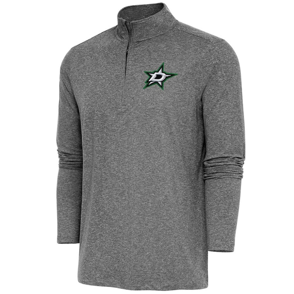 Dallas Stars Antigua Hunk Quarter-Zip Pullover Top - Heather Black - NHL 200640607