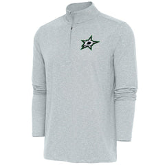 Dallas Stars Antigua Hunk Quarter-Zip Pullover Top - Heather Gray - NHL 200640609