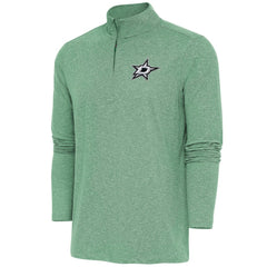 Dallas Stars Antigua Hunk Quarter-Zip Pullover Top - Heather Hunter Green - NHL 200640611