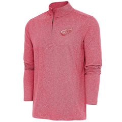 Detroit Red Wings Antigua Hunk Quarter-Zip Pullover Top - Heather Red - NHL 200640613