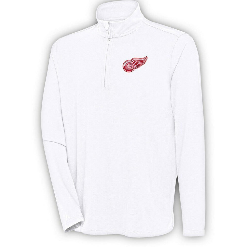 Detroit Red Wings Antigua Hunk Quarter-Zip Pullover Top - White - NHL 200640619