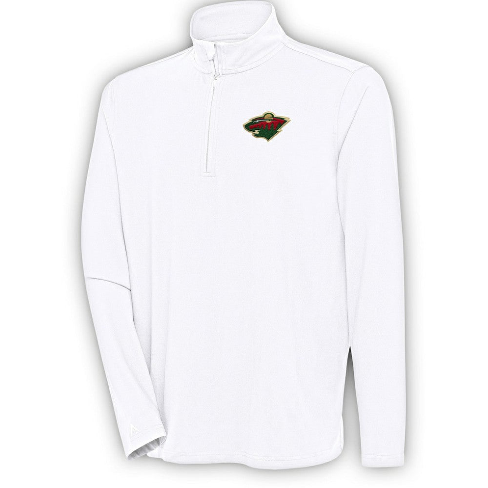 Minnesota Wild Antigua Hunk Quarter-Zip Pullover Top - White - NHL 200640651