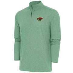 Minnesota Wild Antigua Hunk Quarter-Zip Pullover Top - Heather Hunter Green - NHL 200640660