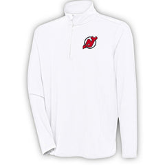 New Jersey Devils Antigua Hunk Quarter-Zip Pullover Top - White - NHL 200640694