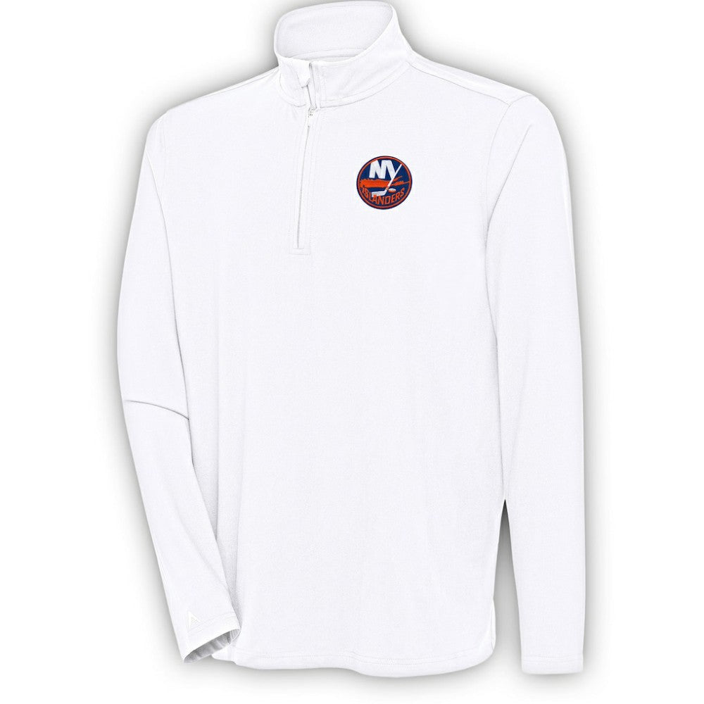 New York Islanders Antigua Hunk Quarter-Zip Pullover Top - White - NHL 200640704