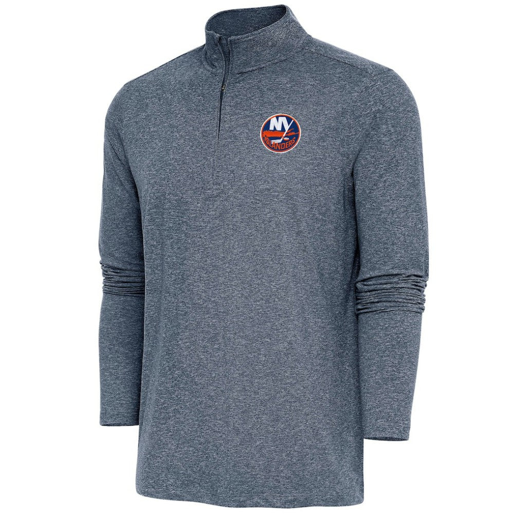 New York Islanders Antigua Hunk Quarter-Zip Pullover Top - Heather Navy - NHL 200640706